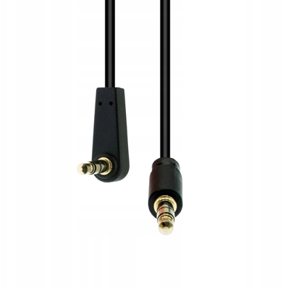 Picture of Kabel ProXtend Mini-Jack 3-Pin Angled Slim Cable M-M Black 1.5M