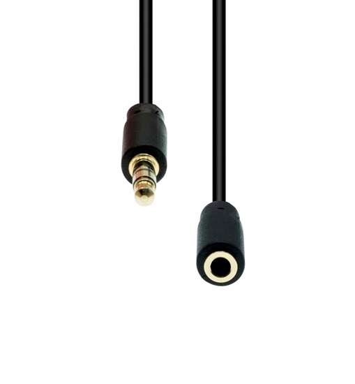 Изображение Kabel ProXtend Mini-Jack 3-Pin Slim Extension Cable Black 2M