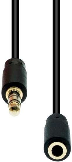 Изображение Kabel ProXtend Mini-Jack 4-Pin Slim Extension Cable Black 10M