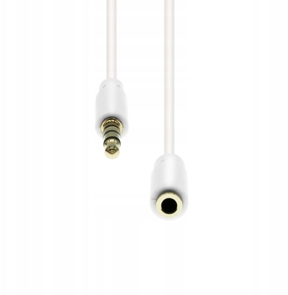 Picture of Kabel ProXtend Mini-Jack 4-Pin Slim Extension Cable White 5M