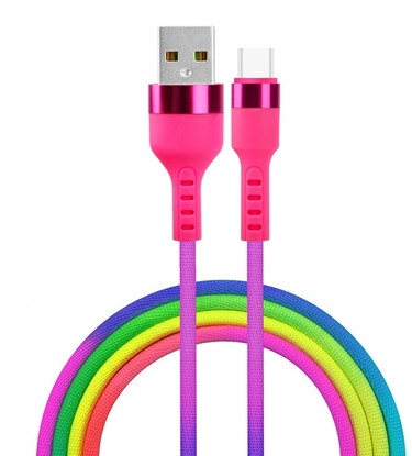 Attēls no Kabel USB Gembird USB-A - USB-C 1.2 m Wielokolorowy (GSM171576)