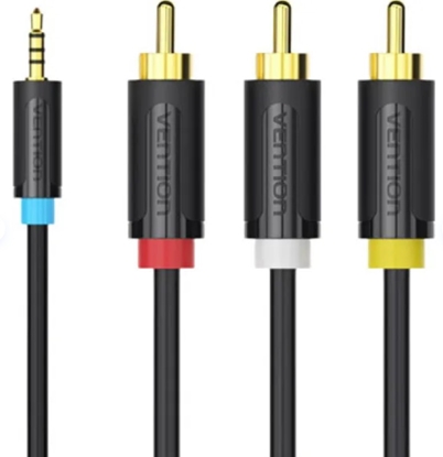 Picture of Kabelis | Jack 2,5 mm spraudnis, RCA spraudnis x3 | 1,5 m | Pārklājums: apzeltīts