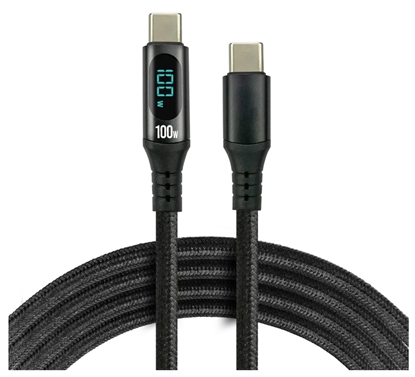 Attēls no Kabelis ar LCD displeju | USB-C | 100 cm | Ātrā uzlāde 5.00A / 20V (100 W) | Power Delivery 3.0 | ev