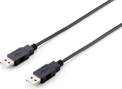 Attēls no Kabelis USB2.0 TypeA, M/M, 3.0m, melns, Equip
