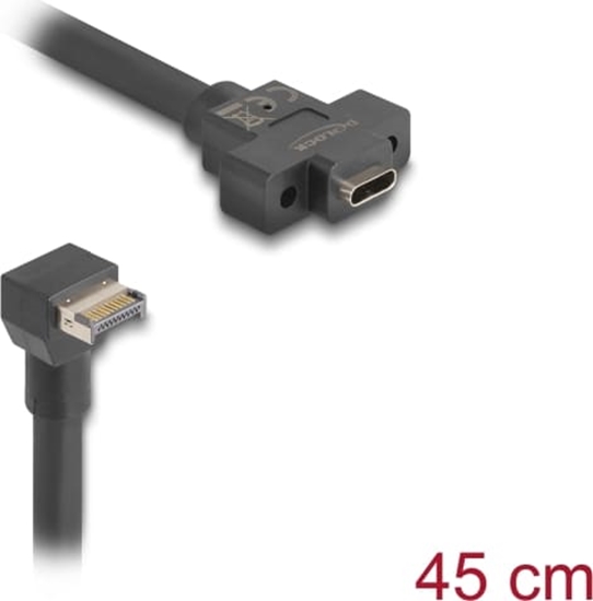 Picture of Kabelis USB3.1Gen2 keyA 20pin > Type-C™, M > F, panel-mount 45cm