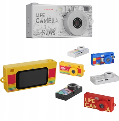 Picture of Kamera cyfrowa Xrec Mini Aparat Kamera Retro Video 2k Wisiorek Breloczek + Karta 32gb / Xrec X9 / Szary