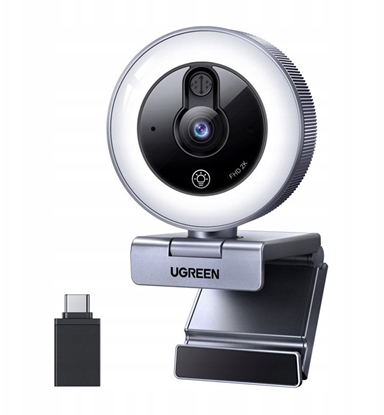 Attēls no Kamera internetowa Ugreen Kamera internetowa Ugreen CM910, 2K, 30FPS, USB, owietlenie LED, wbudowany mikrofon