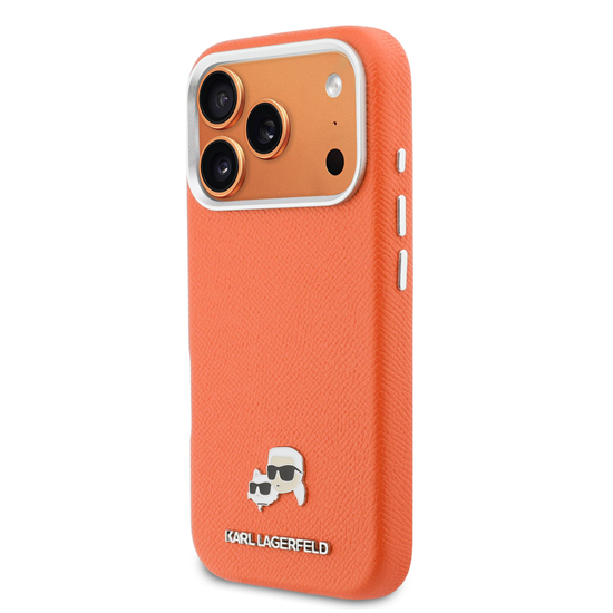 Picture of Karl Lagerfeld PU Karl and Choupette Heads Pins MagSafe Case for Apple iPhone 17 Pro Max