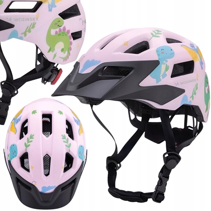 Picture of Kask rowerowy dziecicy MTB Wozinsky z odpinanym daszkiem XS - róowy