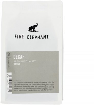 Изображение Kawa ziarnista Five Elephant Five Elephant - kawa ziarnista bezkofeinowa Kolumbia Decaf Omniroast 250 g