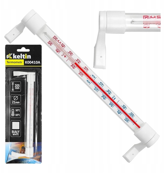 Изображение KELTIN Termometr zaokienny 205x17mm biay