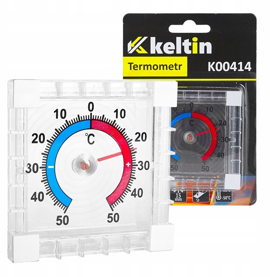 Изображение KELTIN Termometr zaokienny samoprzylepny 75x75mm