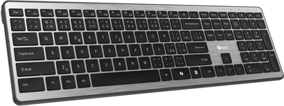Picture of Klawiatura C-Tech C-TECH Klawiatura Quallis KB-118 Dual mode, bezprzewodowa, BT5.0 + 2,4GHz, przycisk noycowy, USB nano receiver, CZ/SK