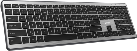 Изображение Klawiatura C-Tech C-TECH Klawiatura Quallis KB-118 Dual mode, bezprzewodowa, BT5.0 + 2,4GHz, przycisk noycowy, USB nano receiver, CZ/SK
