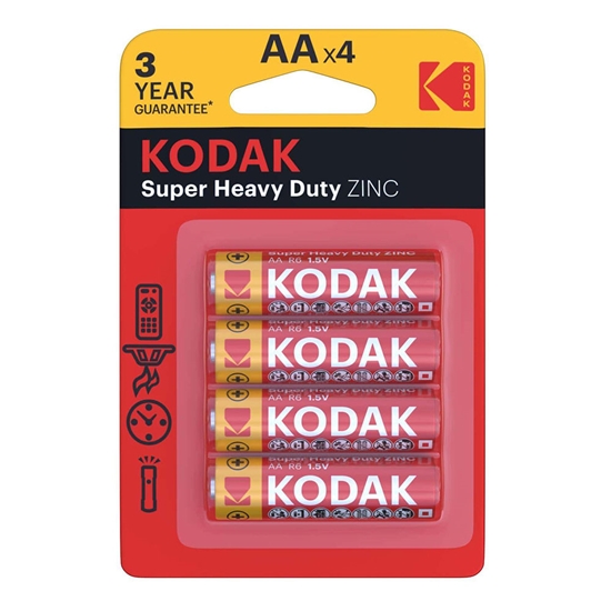 Picture of Kodak Extra Zinc Heavy Duty Battery AA (1,5V) B4  | Price for 4 pcs
