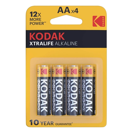 Picture of Kodak Xtralife Alkaline Battery AA (1,5V) B4 | Price for 4 pcs