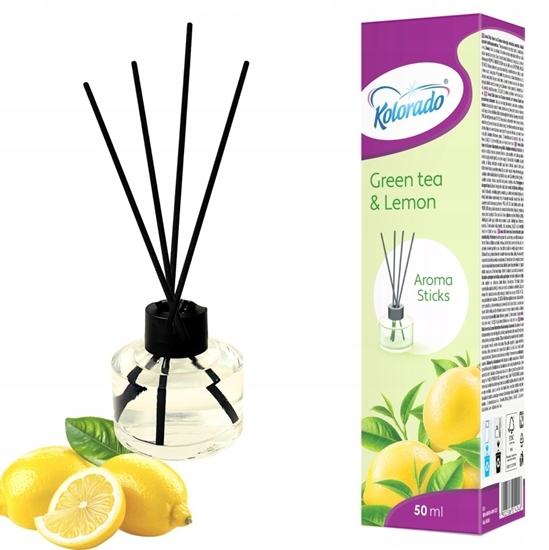 Изображение Kolorado Kolorado Aroma Sticks - Patyczki zapachowe + flakonik, 50 ml - Zielona trawa i cytryna