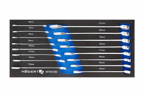 Picture of Kombinētu uzgriežņu atslēgu komplekts Hogert HT7G120-1; 6-21 mm; 16 gab.