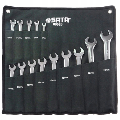 Attēls no Kombinētu uzgriežņu atslēgu komplekts Sata S09026; 8-24 mm; 14 gab.