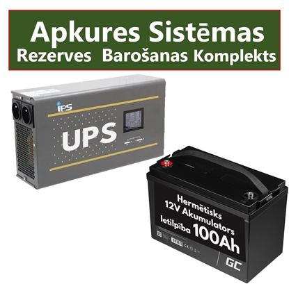 Attēls no Komplekts Nepārtrauktās barošanas bloks ( Invertors ) apkures sistēmai 600W + 12V 100Ah akumulators