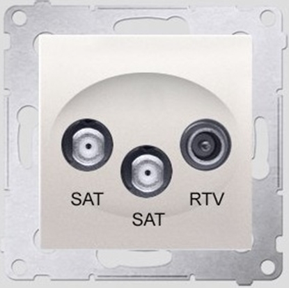 Attēls no Kontakt-Simon Gniazdo antenowe SIMON54 SAT/SAT/RTV kocowe kremowe - DASK2.01/41