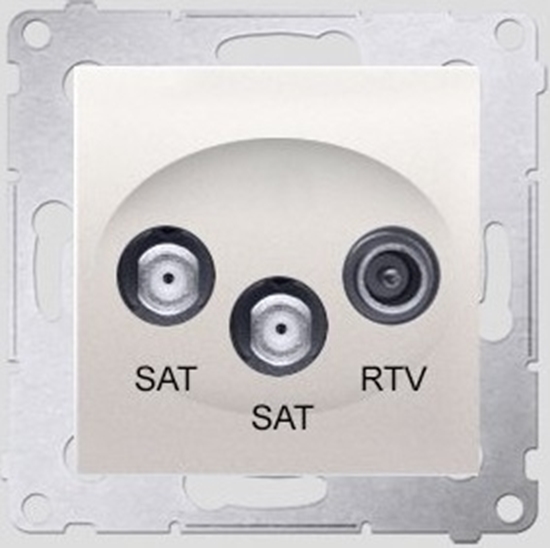 Изображение Kontakt-Simon Gniazdo antenowe SIMON54 SAT/SAT/RTV kocowe kremowe - DASK2.01/41