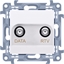 Изображение Kontakt-Simon Simon 10 Gniazdo antenowe kocowe RTV-DATA. 1xwejcie: 51000 MHz Wyjcie 2x/F/ (DATA: 51000 MHz) (RTV:881000 MHz) biae CAD1.01/11
