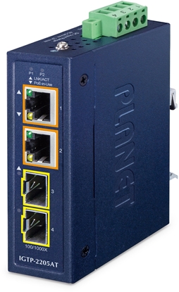 Picture of Konwerter wiatowodowy Planet PLANET IP30 Compact size 2-Port IGTP-2205AT konwerter sieciowy Niebieski