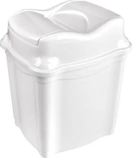 Изображение Kosz na mieci YokaHome Kosz na mieci do biura azienki kuchni azienkowy plastikowy biay 9L ORION 731338