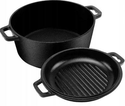 Attēls no KRISBERG Garnek eliwny z pokryw grillow 2w1, 4.5L, 26cm, KRISBERG KS-7743