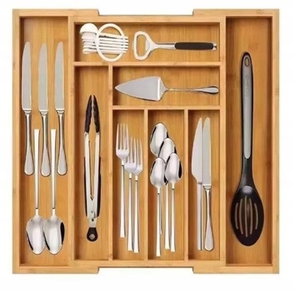 Attēls no KRISBERG Wkad organizer do szuflady na sztuce rozsuwany 31.5-52x31x5cm BRZOWY KRISBERG KS-7746