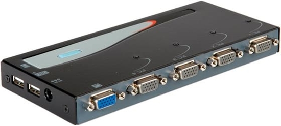 Изображение KVM slēdzis "DESKTOP", 1 lietotājs - 4 datori, VGA, USB + PS/2