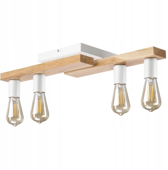 Picture of Lamkur Matte 50256 plafon lampa sufitowa 4x15W E27 drewniany/biay