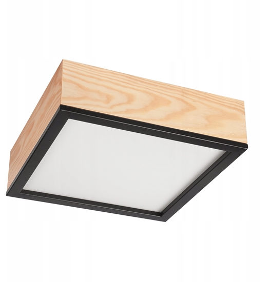 Picture of Lamkur Oak Square 48840 plafon lampa sufitowa 2x15W E27 sosna/czarny