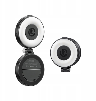 Picture of Lampa Lampka Led + Lusterko Magnes Magsafe Do Telefonu Selfie Vlog Ulanzi / Lm23 / Czarny