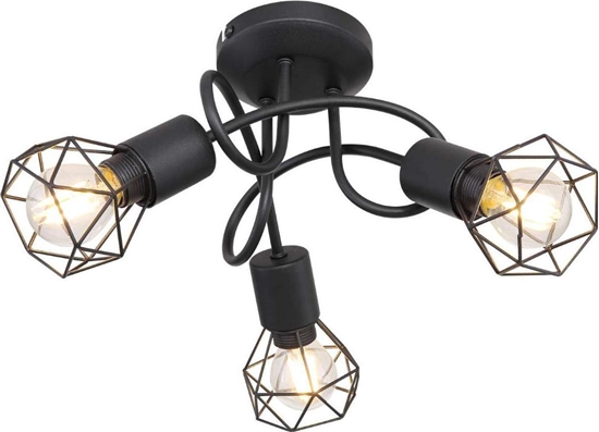 Picture of Lampa sufitowa Globo Druciana LAMPA sufitowa XARA I 54802S-3D industrialna OPRAWA metalowy plafon prty czarne