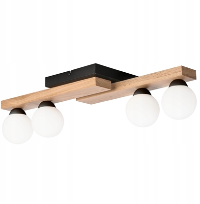 Attēls no Lampa sufitowa Lamkur Cortina 50225 plafon lampa sufitowa 4x5W G9 czarny/drewniany