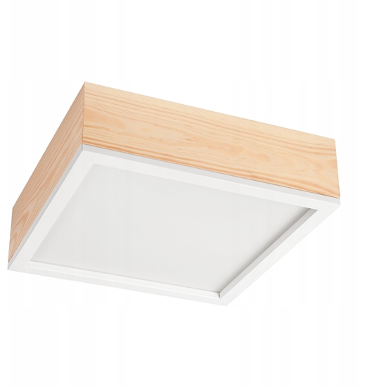 Picture of Lampa sufitowa Lamkur Oak Square 49052 plafon sufitowy 2x15W E27 sosna/biay