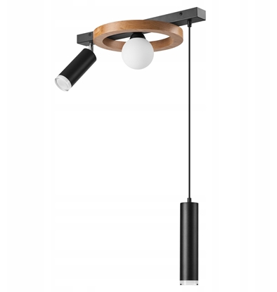 Attēls no Lampa sufitowa Lamkur Otis 49137 plafon lampa sufitowa 2x15W E27 1x5W G9 db/czarny
