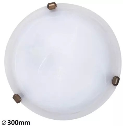 Attēls no Lampa sufitowa Rabalux Plafon lampa sufitowa Rabalux Alabastro/Duna 1x60W E27 biay/brz 3203
