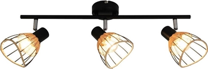 Picture of Lampa sufitowa Zumaline Kuchenna lampa przysufitowa Gent listwa rattan czarna brzowa