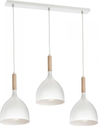 Picture of Lampa wiszca Dekoracja domu Lampa sufitowa Noak Wood biaa potrójna