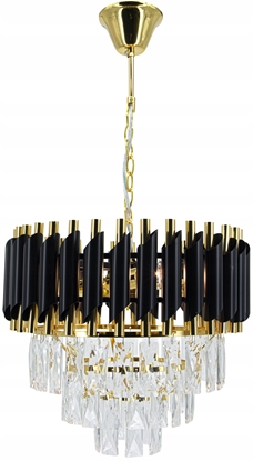 Picture of Lampa wiszca Zumaline Elem Toledo 6260/4 TR BL lampa wiszca zwis 4x40W E14 zota/transparentna/czarna