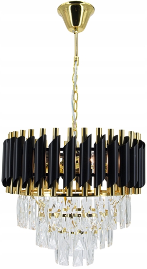 Picture of Lampa wiszca Zumaline Elem Toledo 6260/4 TR BL lampa wiszca zwis 4x40W E14 zota/transparentna/czarna