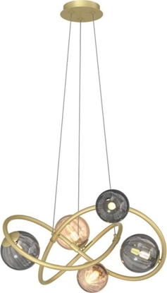 Picture of Lampa wiszca Zumaline Zuma Line Arlon MD4922-5-EGBDN lampa wiszca zwis nowoczesa designerska ball kule szklane klosze 5x3,5W G9 zota/dymiona