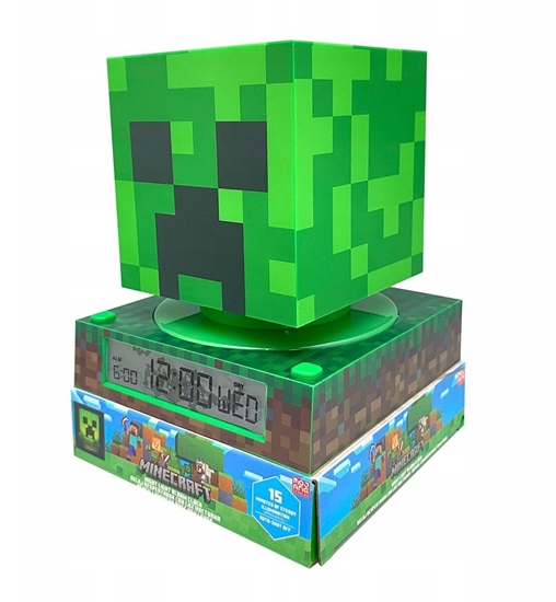 Picture of Lampka Lampa Nocna Z Budzikiem Zegar Data Budzik Ekran Lcd Minecraft / Min3020