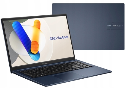Изображение Laptop Asus ASUS Vivobook 15 X1504VA-BQ4283W Core 5 120U 15.6"FHD IPS-level Panel 60Hz 250nits AG 16GB DDR5 SSD512 Intel Graphics WLAN+BT Cam 720p 42WHrs Win11 Quiet Blue