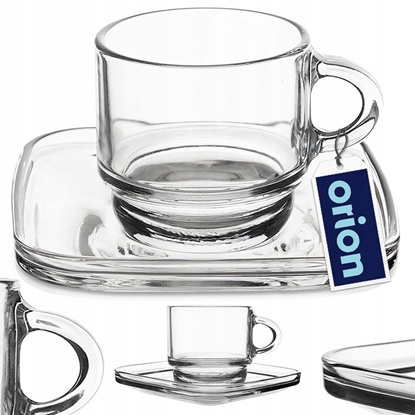 Attēls no lav Filianka do kawy ze spodkiem szklana 75ml 6 sztuk LAV 129671