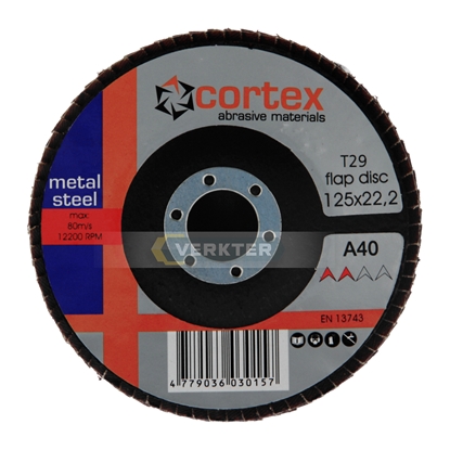 Attēls no Lāpstveida slīpēšanas disks Cortex 30921; 125 mm; P40; 6 gab.