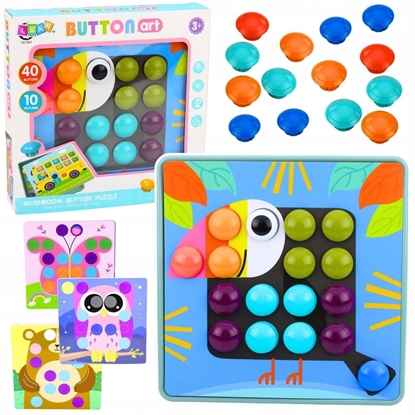 Picture of LeanToys Kreatywne Puzzle Geometryczne Mozaika Ukadanka Edukacyjna Grzybki 53 el.